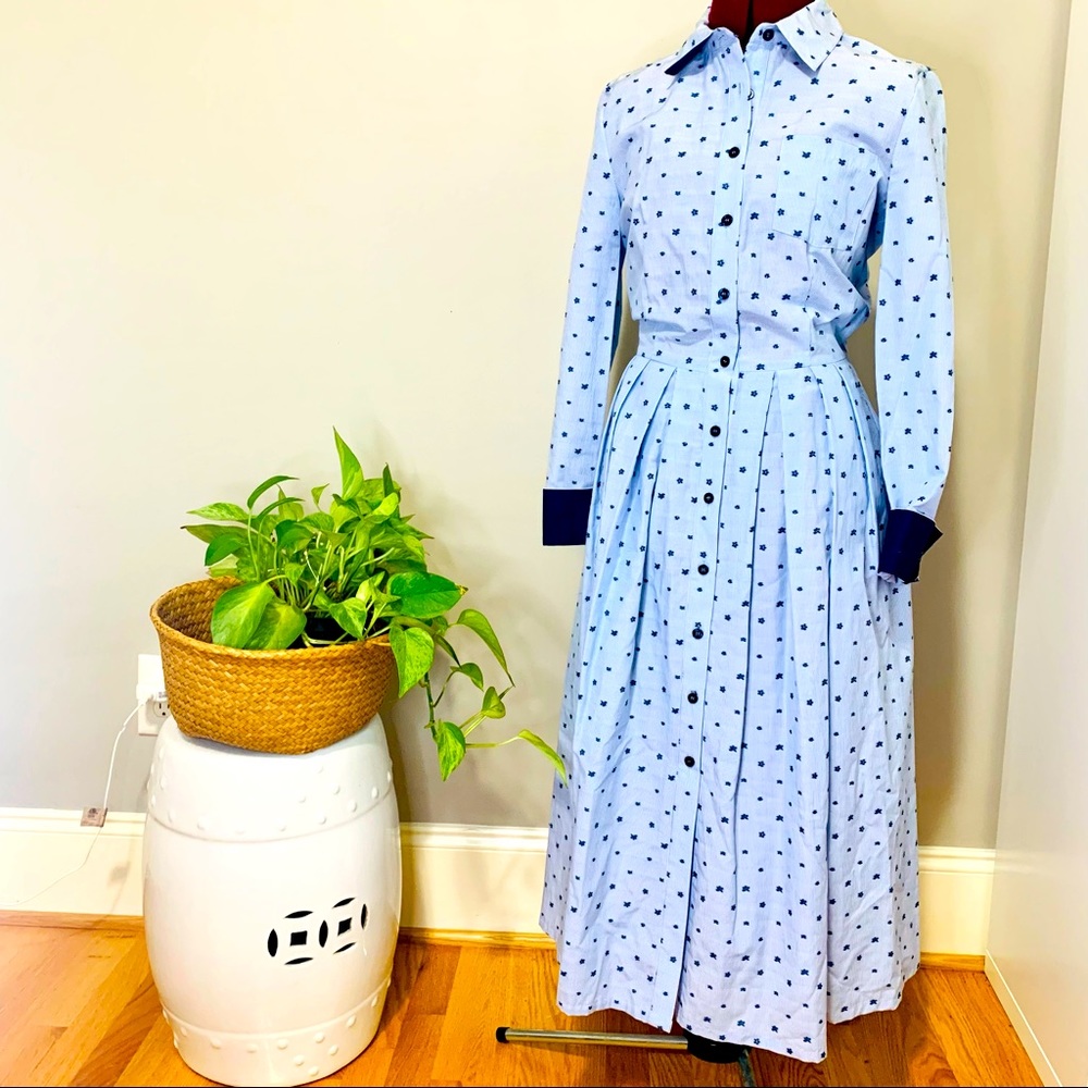 Blue & white shirtdress by Cremieux